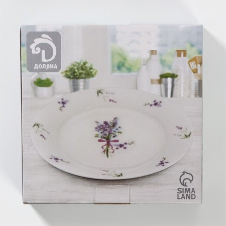 Porcelain dessert shade "lavender", d = 20.3 cm, white color-6