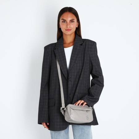 Bag Cross-Bodi with a zipper, gray color-5