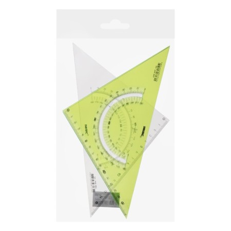 Set of triangles 3 pcs. Calligrata 45* Katet 18 cm, with a transporter, transparent-5