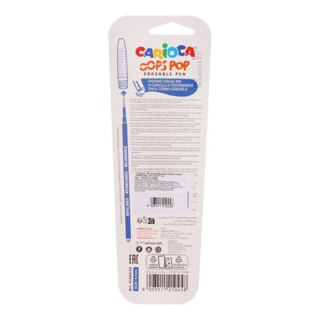 Ballic handle washed, carioca "Oops retraactable" node 0.7 mm, ergonomic holder with double-tach double coating, blue-3