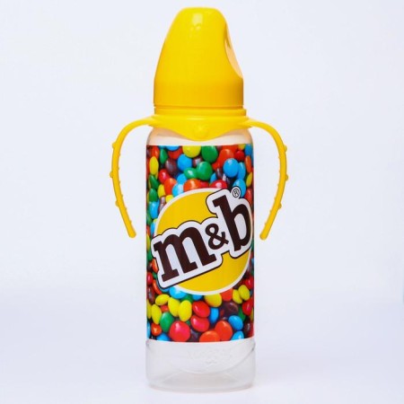 A bottle of feeding "Drage M&B", classic throat, 250 ml., 3 months, cylinder, with handles-5