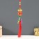 Plastic suspension, textile "Red Cash bag with peanuts" 2.5x3.5x32 cm