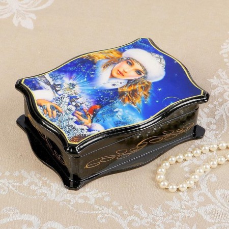 Casket "Tales", 12 × 16 cm, lacquer miniature, mix-7