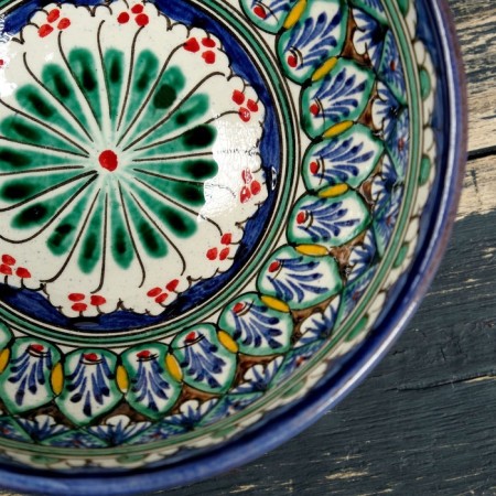 Rishtan ceramics "Patterns" 15 cm, small, mix-2