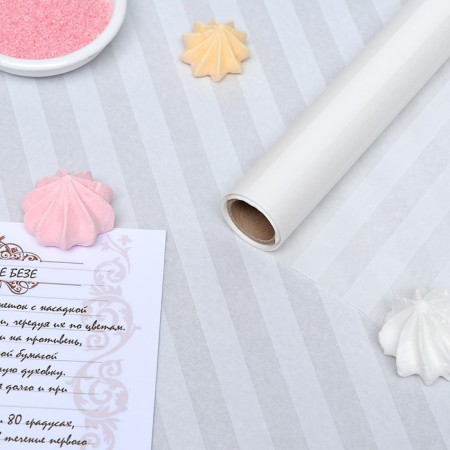 Siliconized "stripes", white, for baking, 0.38 x 5 m 5 m