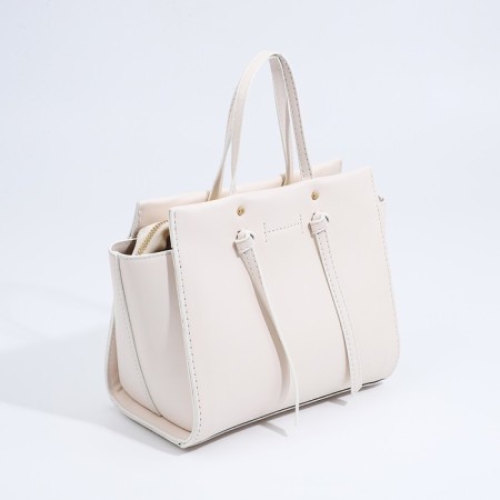 Bag Female Tout with zipper, white color-1