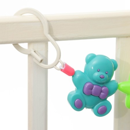 Stretching on the stroller/crib “Bear, star, elephant”, 3 toys, crumb me-2