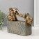 Souvenir "Elephant with a baby on a rectangle with patterns" bronze with a patina 22.5x6.5x17.5 cm