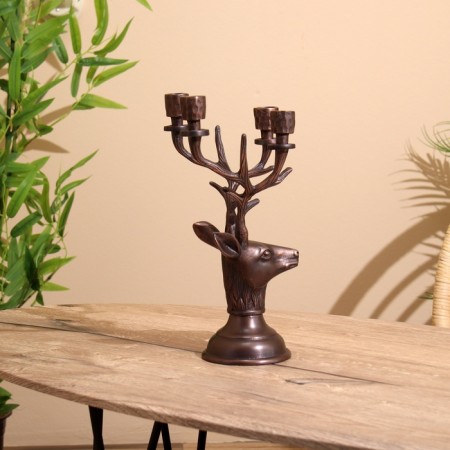 Summary for 4 candles "deer" aluminum 16x12x32 cm-2
