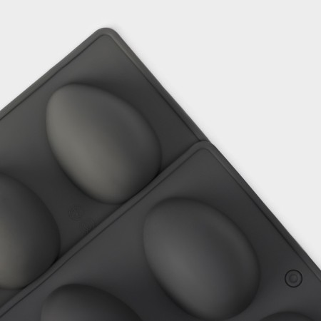 Silicone form for baking “Eggs”, 27.5 × 16.5 × 3 cm, 8 cells, 6.3 × 4.4 cm, gray color-6
