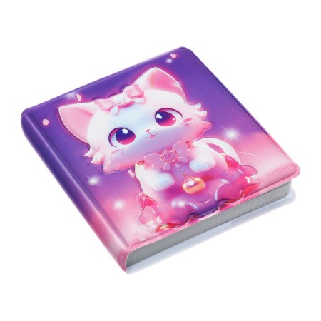 Notebook Gift Book 96l, Line, Color Block, PVC Cat cover 3D (9.5x10.5cm)-3