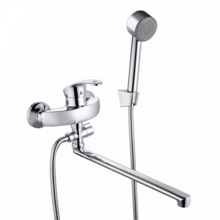 FAUZT FZS-814-115 bathtub mixer, single-leaf, pour 340 mm, watering can, chrome-1