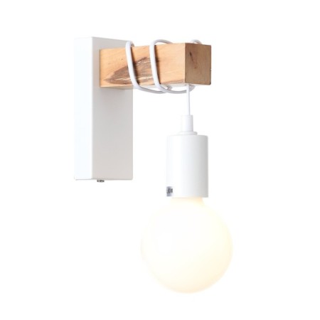 Wall lamp EVOLUCE. SL1142.501.01. Bagetti. 1x60 W, E27, 6.5x16 cm, white color, light wood