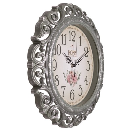 Watch Wall Interior "Classics", silent, D-40.5 cm, olive body with silver-1