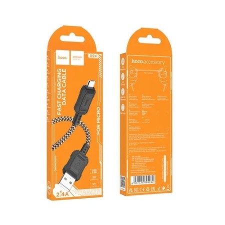 Hoco X94, Micro USB - USB, 2.4 A, 1 m, data transfer, PVC, golden-3
