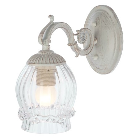 Sconces classic glass "Transparency", 1 lamp 60W E27, white base 24x12x26 cm-1