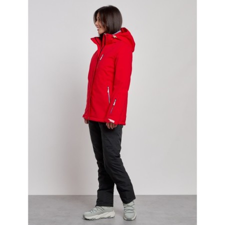 Ski costume female winter, size 44, red color-4