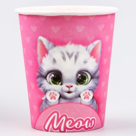 A single -single -paper cup "cat", 250 ml-3