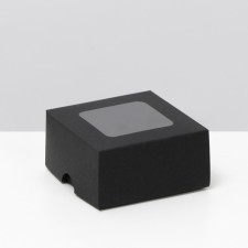 The box is folding, the lid is, with the window, black, 8 x 8 x 4 cm