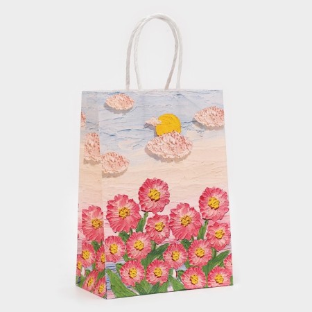 Craft package, blue "flowers" 21 x 15 x 8 cm-1