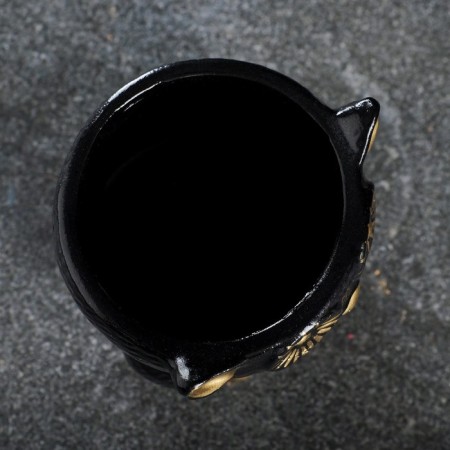 Figure Kashpo "Council" 0.35l, black with gold, 10x11x10cm-5