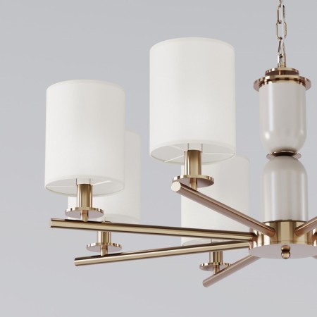 Ceiling Lamp Eurosvet Caprera 60146/8, E14, 8x40W, 820x820 mm, brass color-1