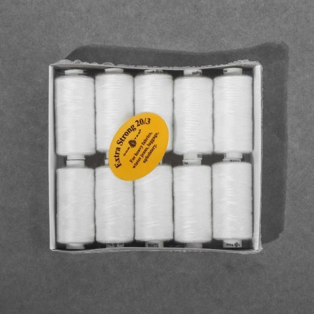 Dor Tak threads, 20/3, 200 yard, white color No. 199-2
