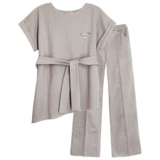 Female set: jacket, trousers, size 48, beige color