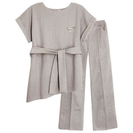 Female set: jacket, trousers, size 48, beige color