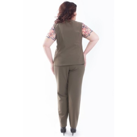 Female suit, size 56, green color-4