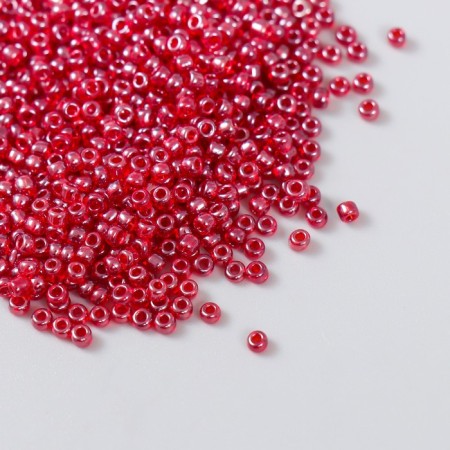 Beads "Astra" 11/0, 20 g (2225 red/transparent with a color center, glossy)