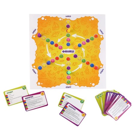 Board game "Big Family Quiz", 200 cards, playing field, 6 chips, 8+-3