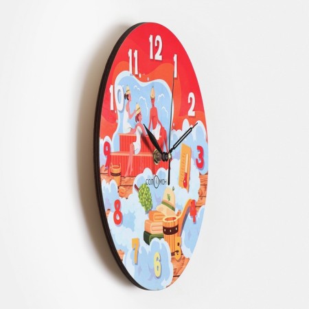 Wall clock, series: bathhouse, "bath consoles", discrete move, d-23.5 cm-1