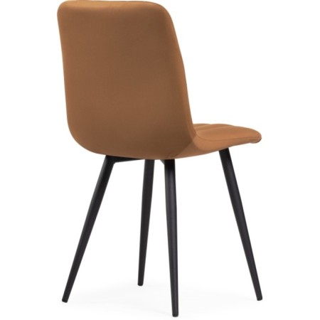 Stool on a metal frame Dani metal/velor, black/orange 43x48x85 cm-3