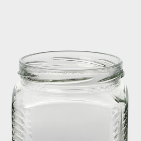A set of glass cans with a black lid and label, TO-82, 0.39 L, 6 pcs-5