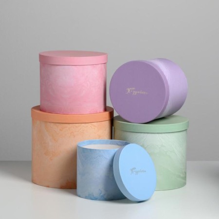 A set of hats for flowers 5 in 1, gift packaging, “marble”, 14 x 13 cm - 22 x 19.5 cm-1