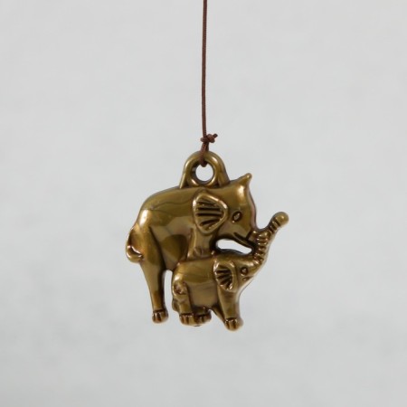 Wind Music Metal "Elephants and 6 Color Bells" 55x5x4.2 cm-3