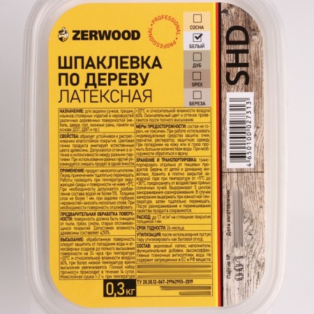 Zerwood ShD putty on wood Latex white 0.3kg-2