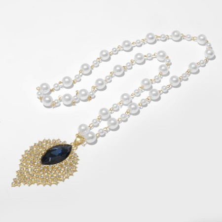 Pearl with pearls "drop" is large, the color is blue-white in gold, 70 cm-1