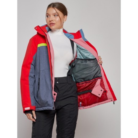 Ski jacket female winter, size 56, red color-9