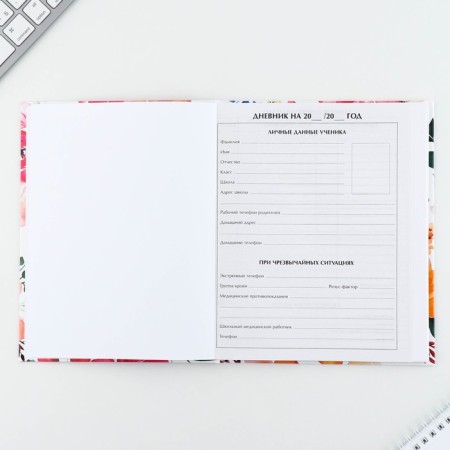 School Diary 1-11 Grade Universal “September 1: Flower”, solid cover 7BC, glossy lamination, 40 sheets-1