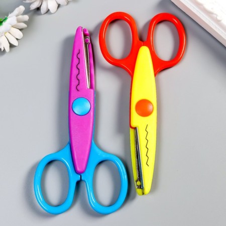 Figure scissors 13.5 cm "Bright paints" mix set 2 pcs 15x9 cm-1