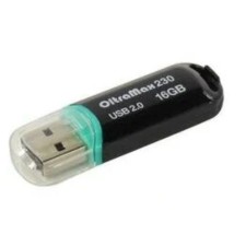 Флешка OltraMax 230, 16 Гб, USB2.0, чт до 15 Мб/с, зап до 8 Мб/с, чёрная