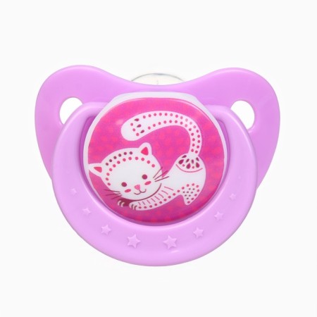 Dummy orthodontist., With a cap and a holder, from 0 months, the color of a violet / roses-4