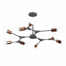 Ceiling EVOLUCE lamp. Sle106403-09. Palare. 9x60 watts, E27, 89x89x35.5 cm, gray color, pink gold