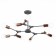 Ceiling EVOLUCE lamp. Sle106403-09. Palare. 9x60 watts, E27, 89x89x35.5 cm, gray color, pink gold