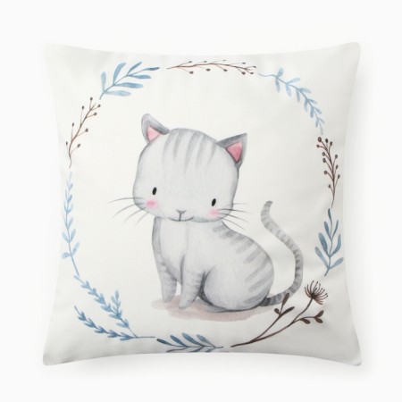 Case on the pillow Ethel "Gray Cat", 40*40 cm, 100 p/e, velor