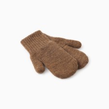 Baby mittens made of Mongolian wool, brown color, river 10