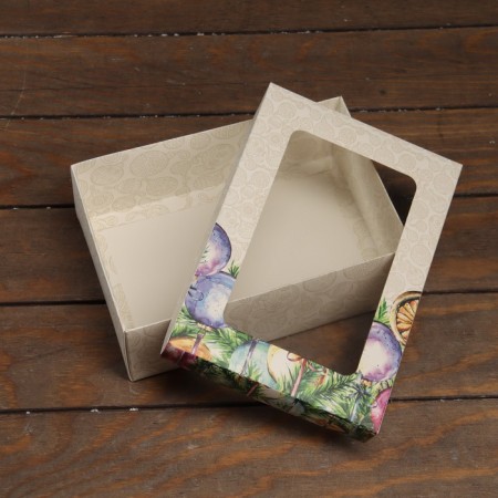 The box is folding, the lid is, with the “New Year's decoration” window 24 x 17 x 8 cm-3
