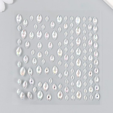 Stick plastic rhinestones "Leaves" 10.5x16 cm-1